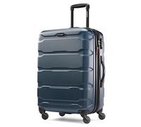 Samsonite Valise Rigide Extensible Omni PC avec roulettes pivotantes, Bleu Sarcelle, Checked-Medium 24-inch
