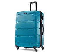 Samsonite Valise Rigide Extensible Omni PC Unisexe avec roulettes pivotantes pour Adulte, Bleu Caraïbes, Checked-Large 28-inch