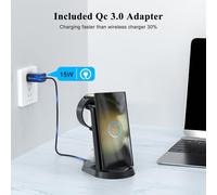 Samsung 3 In 1 Induction Charger,Pldhpro Wireless Charger For Galaxy S25 Ultra/S25+/S25/S24 Ultra/Z Fold/Z Flip/S23 Watch7/Ultra/6/6 Classic/5 Pro Buds3 Pro-Bedroom Office Living Room-Black