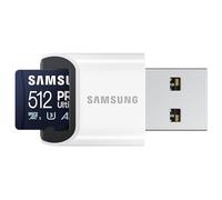 Samsung 512 Go PRO Ultimate Carte Mémoire Micro SDXC jusqu'à 200 Mo/s avec Adaptateur USB, MB-MY512SB/WW