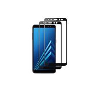 NOVAGO compatible avec Samsung Galaxy A8 2018- lot de 2 Films protection écran en verre trempé résistant couvrent tout écran(Noir)