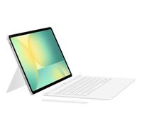 Samsung EF-DX625 Étui de protection pour tablette Galaxy Tab S10 FE+ avec clavier QWERTZ et bouton AI, étui en deux parties, design fin, compartiment S Pen, blanc