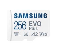 Samsung Carte Mémoire MicroSD 256GB Class 10 Modèle Evo Plus 100 Mb/s Blanc