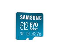 Samsung Carte mémoire microSDXC, Evo Select MB-ME512SA/EU, 512 Go, vitesse de lecture 160 Mo/s¹, fournie avec adaptateur SD