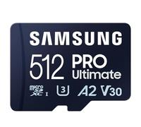 Samsung Carte Mémoire MicroSDXC, PRO Ultimate MB-MY512SA/WW, 512 Go, vitesse de lecture jusqu'à 200 Mo/s, fournie avec adaptateur SD