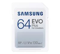 Samsung Carte mémoire SD, EVO Plus MB-SC64K/EU, 64 Go, Vitesse de Lecture jusqu'à 130 Mo/s