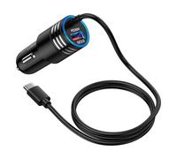 Samsung Chargeur de voiture à charge rapide, 48 W, 2 ports 12 V USB C, adaptateur allume-cigare avec câble de 1 m pour Samsung Galaxy S25 Ultra S24 S23 FE S22 A14 A15 A16 A35 A54 A55 5G iPhone 17 16