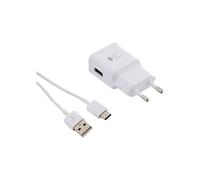 Samsung Chargeur Rapide Modulaire Type C EP-TA-20 - Couleur Blanc - 2 Ampères - Avec Câble USB Type C