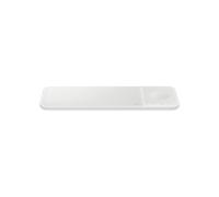 Samsung Chargeur Sans Fil Trio EP-P6300TWEGEU Blanc - USB-C, Charge Rapide 9W, Qi, pour Smartphone, Smartwatch, Écouteurs - 240x86x15.5mm