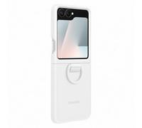 Samsung Coque de Protection en Silicone EF-PF741 pour Galaxy Z Flip7 FE | Z Flip6, avec Anneau de Support, en Silicone, Antichoc, Fine et adhérente, Blanche