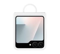 Samsung Coque de Protection en Silicone EF-PF741 pour Galaxy Z Flip7 FE | Z Flip6, avec Anneau de Support, en Silicone, Antichoc, Fine et adhérente, Blanche