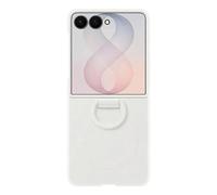 Coque et étui téléphone mobile Samsung magnétique en silicone avec anneau Crème pour Galaxy Z Flip 8