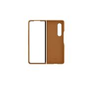 Samsung Coque en Cuir Marron Clair Galaxy Z Fold 3, Beige