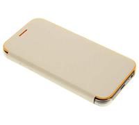 Samsung Coque Folio à Rabat pour Samsung Galaxy A3 2017 - Doré/Orange Fluo