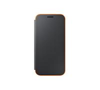 Samsung Coque Folio à Rabat pour Samsung Galaxy A3 2017 - Noir/Orange Fluo