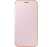 Samsung Coque Folio à Rabat pour Samsung Galaxy A3 2017 - Rose/Orange Fluo