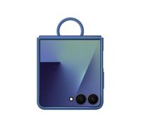 Samsung Galaxy Z Flip 7 en silicone avec anneau selfie Bleu nuit