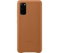 Coque rigide en cuir pour Galaxy S20 G980 Marron
