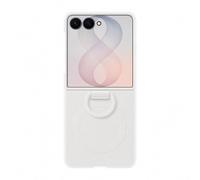Samsung Coque Silicone Magnet Cover Ring Samsung Galaxy Z Flip 8 White Blanc