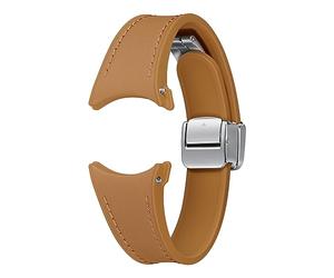 Samsung D-Buckle ET-SHR93 Bracelet Hybride en Cuir synthétique pour Galaxy Watch6 avec Boucle déployante réglable Camel
