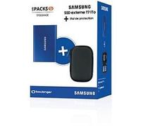 Disque dur SSD externe SAMSUNG Pack T7 1 To bleu + housse