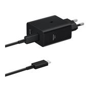 Samsung Duo Quick Charge Adapter with Data Cable EP-T5020X, Original USB Type-C Charger with Two Ports, 1 x 50 W, 1 x 25 W