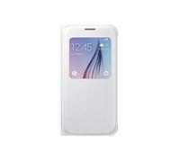 Samsung EF-CG920PWEG Etui à Clapet de Qualité avec Fenêtre S-View pour Samsung Galaxy S6 - Blanc