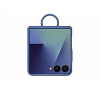 Samsung Galaxy Z Flip 7 en silicone avec anneau selfie Bleu nuit
