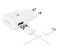 Samsung EP-TA20EWECG - Chargeur Secteur Complet - Adaptateur Fast Charge 2A & Câble USB Type-C - Blanc (Emballage Original)