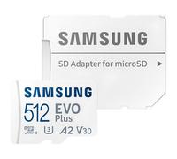 Samsung EVO Plus 512GB Carte Mémoire MicroSDXC avec Adaptateur SD UHS-I U3 V30 A2 Vitesse 130 Mo/s
