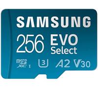 SAMSUNG Evo Select Plus - Tarjeta de Memoria Micro SD + Adapador, 256GB microSDXC 130 Mo/s Full HD y 4K UHD, UHS-I, U3, A2, V30, almacenamléto ampliado Para tefono, juegos, Tablette, MB-ME256KA/AM