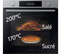 Samsung - Four Encastrable Nv7b44503as - Pyrolyse - Double Cavité Dual Cook - Chaleur Pulsée - Porte Froide - Série 4