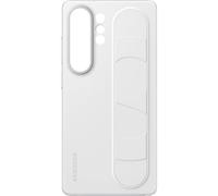 Samsung Coque en silicone pour Galaxy S25 Ultra avec lanière et support – Blanc