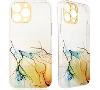 Samsung Galaxy A12 5G Housse - Design Premium en marbre, Etui souple en silicone orange