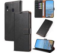 Samsung Galaxy A20 / Galaxy A30 Case, Shockproof Magnetic Flip Case With Card Holder, Wallet Pu Leather Case Cover For Samsung A20 / Samsung A30, Black