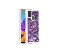 Samsung Galaxy A21S de Etui Pour de téléphone Sables mouvants Paillettes scintillant mignon TPU protecteur Antichoc Liquide clair qui s'adule Violet