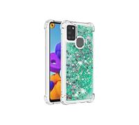 Samsung Galaxy A21S de Etui Pour de téléphone Sables mouvants Paillettes scintillant mignon TPU protecteur Antichoc Liquide clair qui s'adule Vert