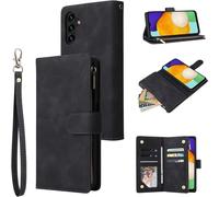 Samsung Galaxy A32 A34 A53 A54 5g Premium Vintage Pu Leather Handbag Zipper Pocket Case Kickstand Card Slots With Wrist Strap