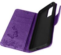 Samsung Galaxy A33 Housse à rabat avec motif de fleurs et de papillons - Violet