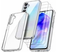 Samsung Galaxy A35 5g Case, With 3 Armor Tempered Glass Films, Never Yellowing Military Standard, Shock Resistant And Scratch Resistant Protective Case Transparent