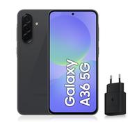 Samsung Galaxy A36 5G, Smartphone Android, 128 Go, Chargeur Secteur Rapide 25W Inclus, Smartphone déverrouillé, Noir, Version FR