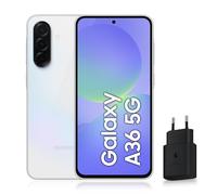 Samsung Galaxy A36 5G, Smartphone Android, 256 Go, Chargeur Secteur Rapide 25W Inclus, Smartphone déverrouillé, Blanc, Version FR