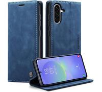 Samsung Galaxy A36 Case, Premium Leather Flip Case With Card Compartment And Stand Function For Samsung Galaxy A36 - Blue