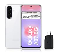 Samsung Galaxy A37 5G, Smartphone Android, 256 Go, Chargeur Secteur Rapide 25W Inclus, Smartphone déverrouillé, Blanc, Version FR
