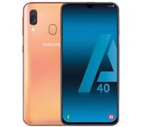 Samsung Galaxy A40 - 4G smartphone - double SIM - RAM 4 Go / Mémoire interne 64 Go - microSD slot - écran OEL - 5.9" - 2340 x 1080 pixels - 2x caméras arrière 16 MP, 5 MP - front camera 25 MP - Corail
