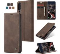 Samsung Galaxy A50/A50s/A30s Case, Shockproof Premium Pu Leather Case Card Slots Wallet Pouch With Stand Function Flip Case For Samsung A50/A50s/A30s - Coffee