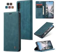 Samsung Galaxy A50/A50s/A30s Case, Shockproof Premium Pu Leather Case Card Slots Wallet Pouch With Stand Function Flip Case For Samsung A50/A50s/A30s - Blue Green