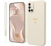 Samsung Galaxy A51 5g Silicone Phone Case With Golden Love Heart Slim Fit Anti-Scratch Full Body Protection For Samsung Galaxy A51 5g White