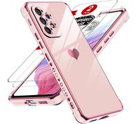 Samsung Galaxy A53 5g Case With 2 Tempered Glass, Anti-Scratch Silicone Case, Soft Tpu Protective Cover, Slim Shockproof Case For Samsung Galaxy A 53 5g - Pink