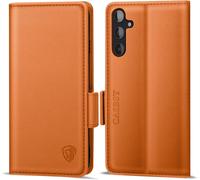 Samsung Galaxy A55 5g Case, Premium Leather Wallet Flip Case Cover For Samsung Galaxy A55 5g With Card Compartment Magnetic Stand Flip Wallet With Rfid Blocking Flip Cover Orange
